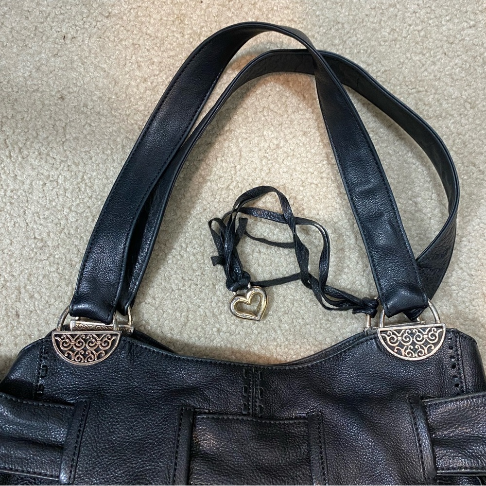 Brighton black leather bag used condition Clean in and out. Side pockets. - Picture 10 of 13